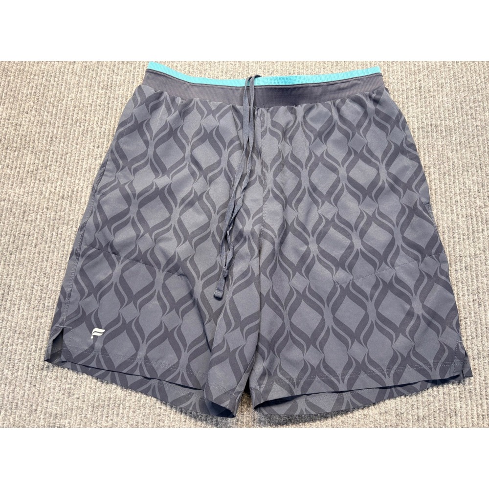 Fabletics Mens Fundamental Shorts Navy Blue Patterned Athletic Training Size M